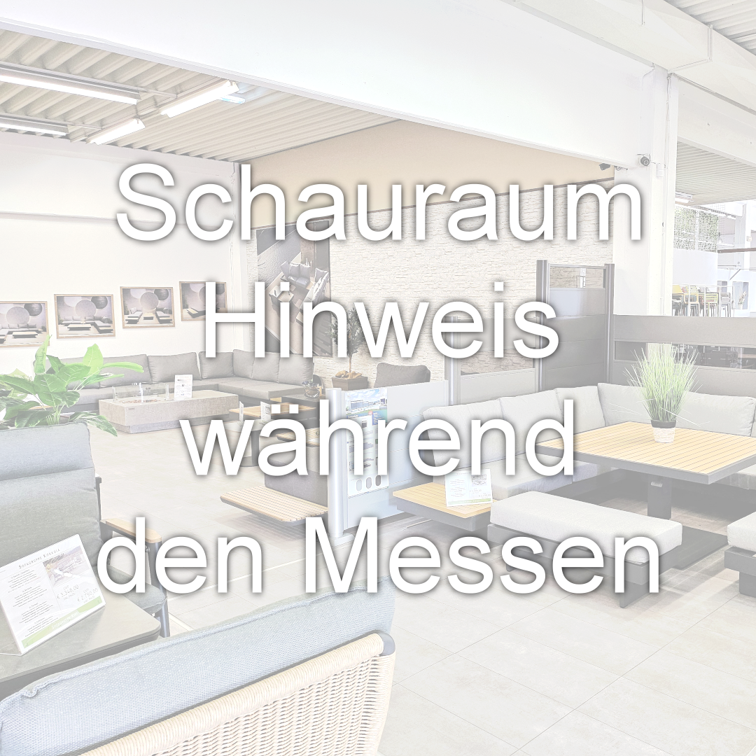 Schauraum Hinweis während der Messe
