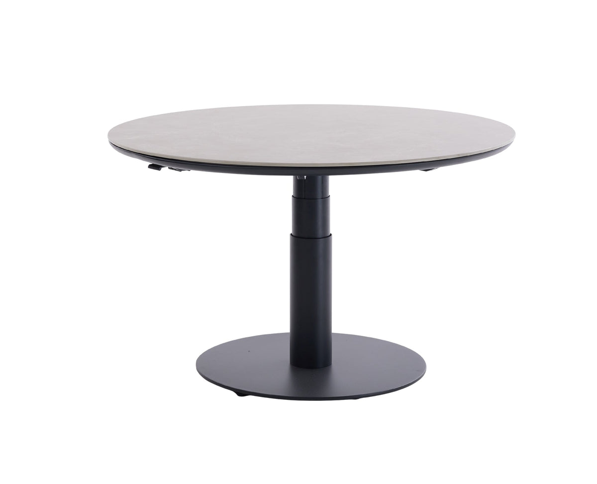 Arthur Gartentisch Anthrazit Ø 120 cm, höhenverstellbar, Sinterstone Greige – Produktansicht 10