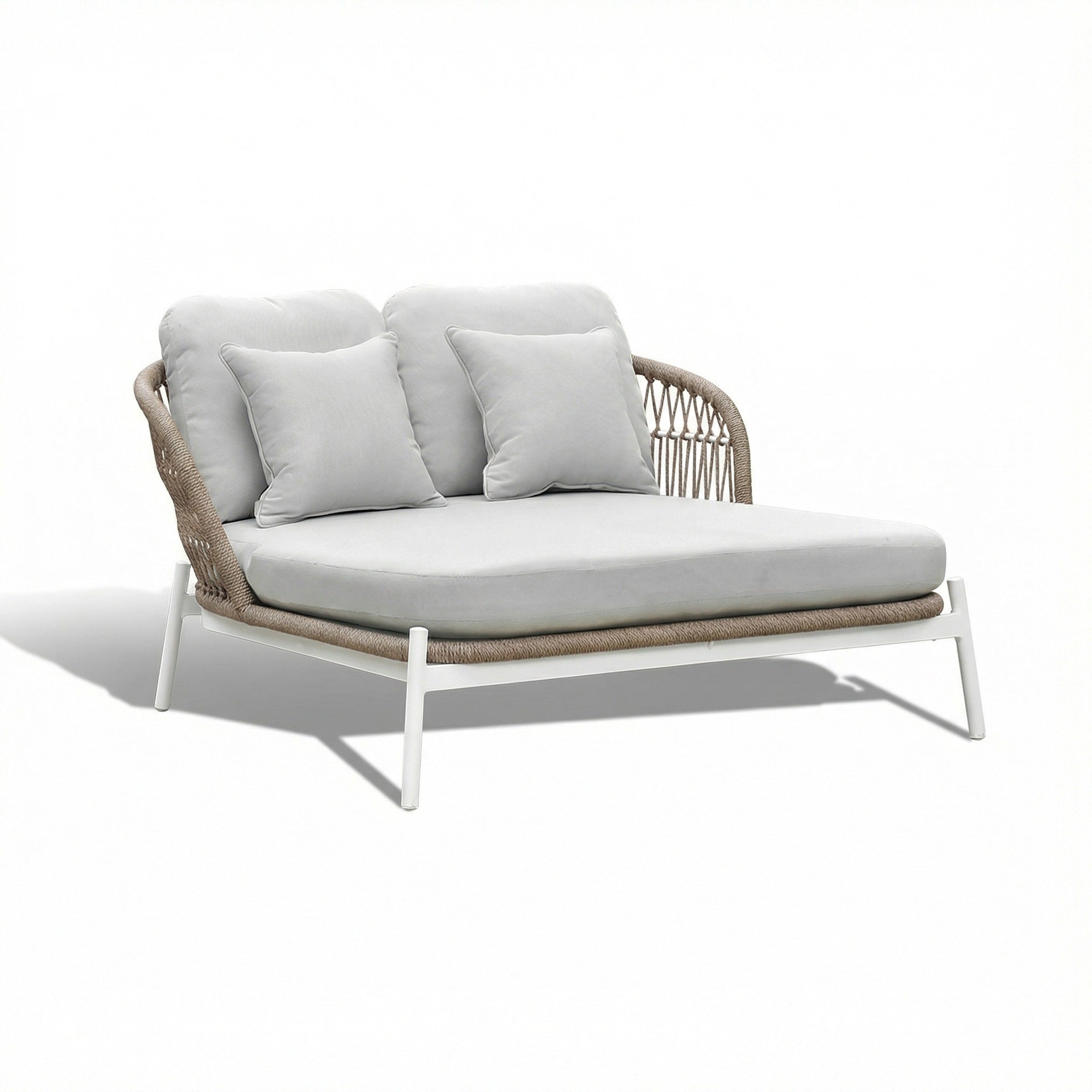 Benaro Daybed ohne Dach mit Aluminiumgestell und witterungsbeständigem Outdoorstoff, Liegefläche 130 × 180 cm