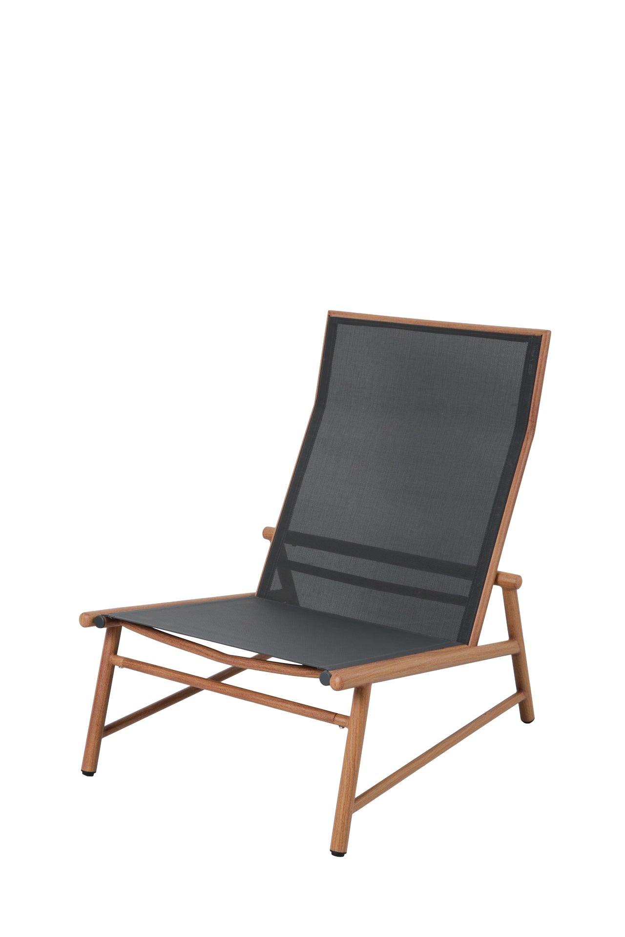 Fauteuil-Set Billie mit Aluminiumgestell in Holzoptik, Textilenbespannung und dunkelgrauen Outdoor-Kissen