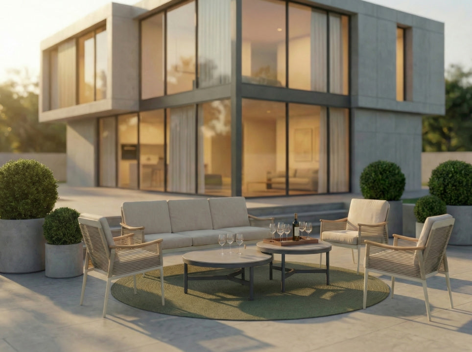 Outdoor-Teppich Debby in Premium-Qualität für Terrasse und Garten in Grün, Grau oder Beige