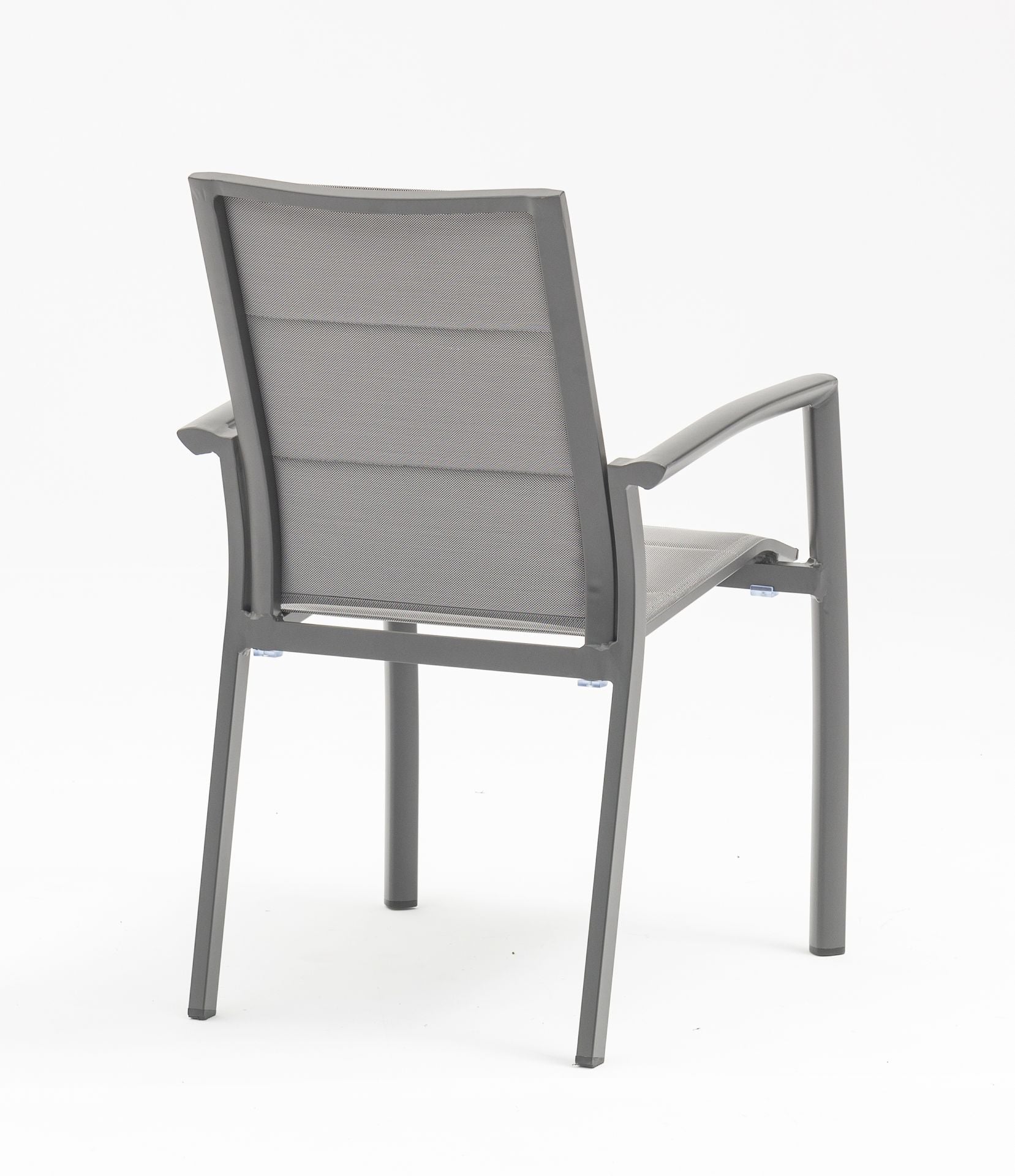 Tischgruppe Marcello mit ausziehbarem Gartentisch & 6 Armstühlen Dolly aus Aluminium & Textilen.