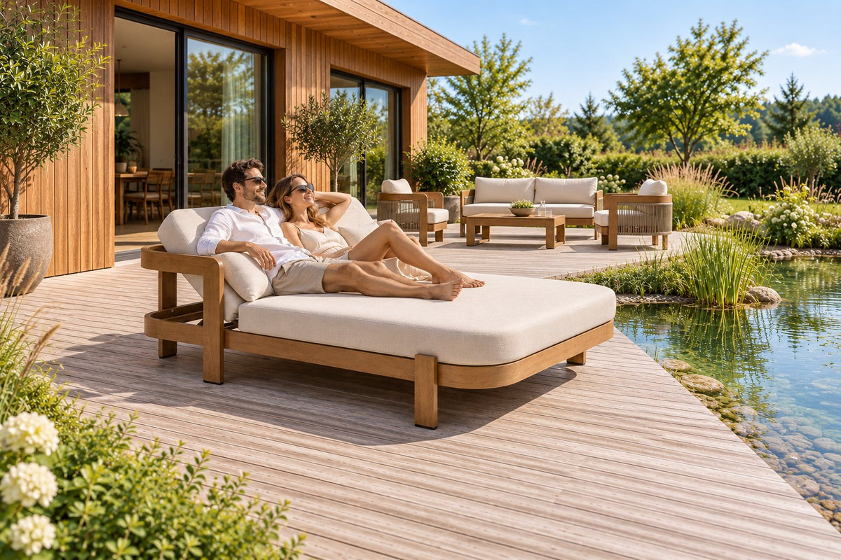 Dorian Daybed als Ruheplatz für zwei Personen im Garten