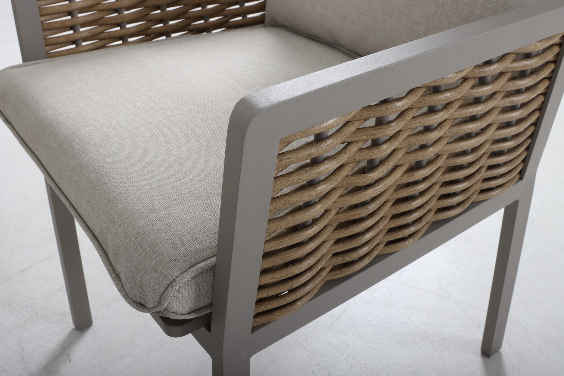 Hailey Eckbankgruppe mit höhenverstellbarem Tisch und Keramikplatte im Holzdekor