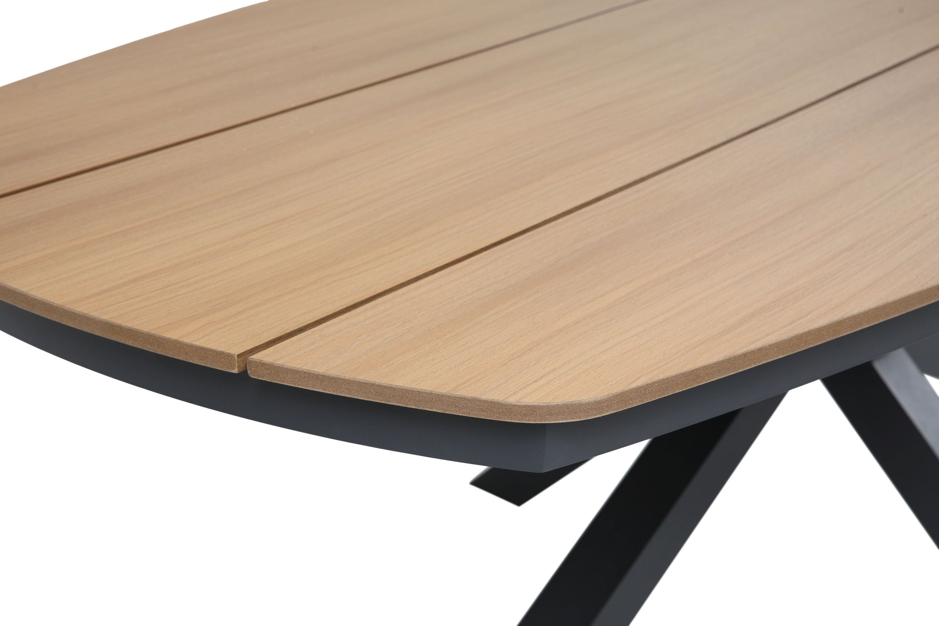 Tischgruppe Lehne mit Polywood-Gartentisch und stapelbaren Armstühlen