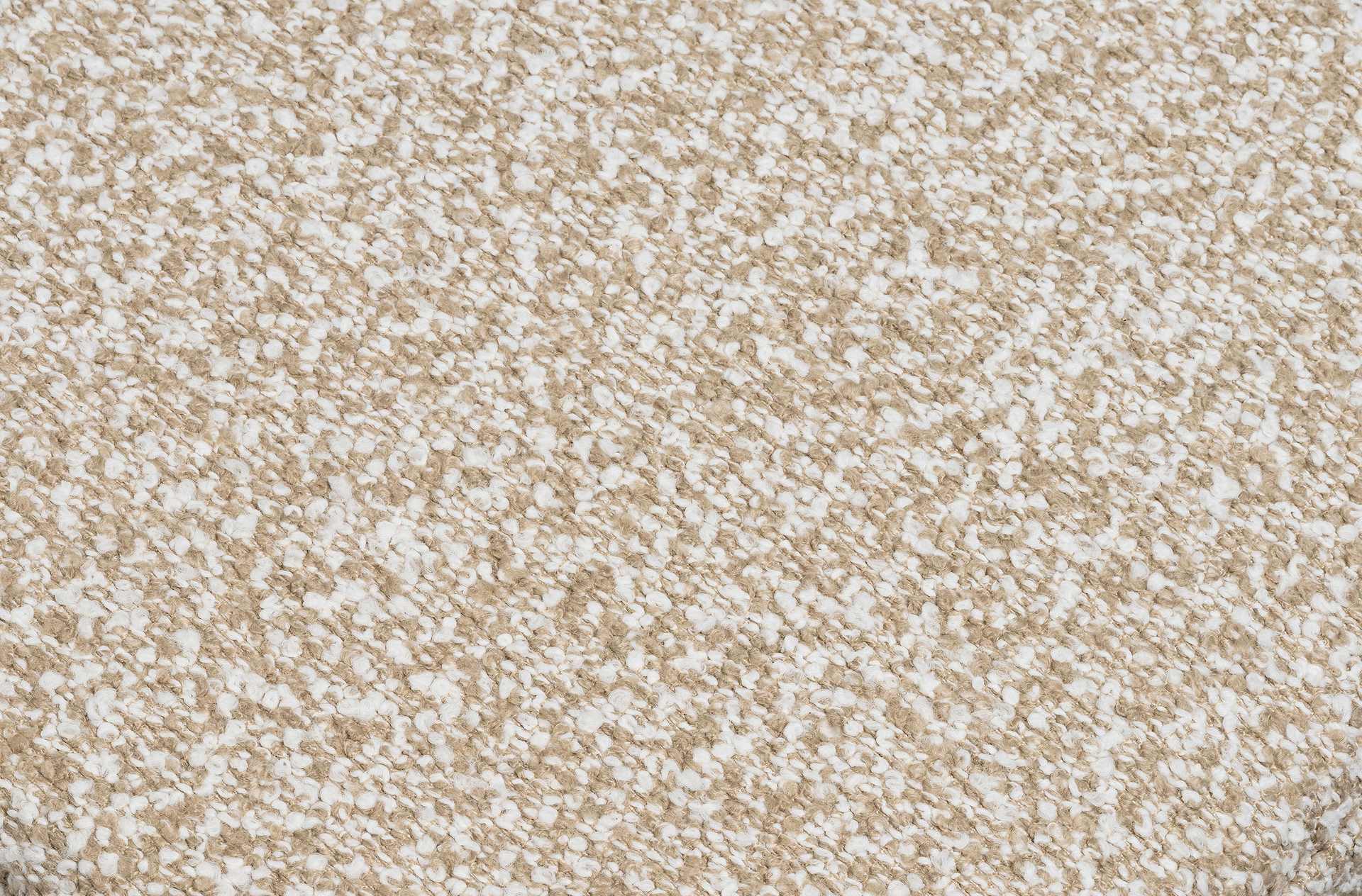 Sonnenliege Matteo mit cremefarbenem Aluminiumgestell, tabakfarbenen Kunststoffschnüren und hellgrauer Polsterauflage für den Outdoor-Bereich