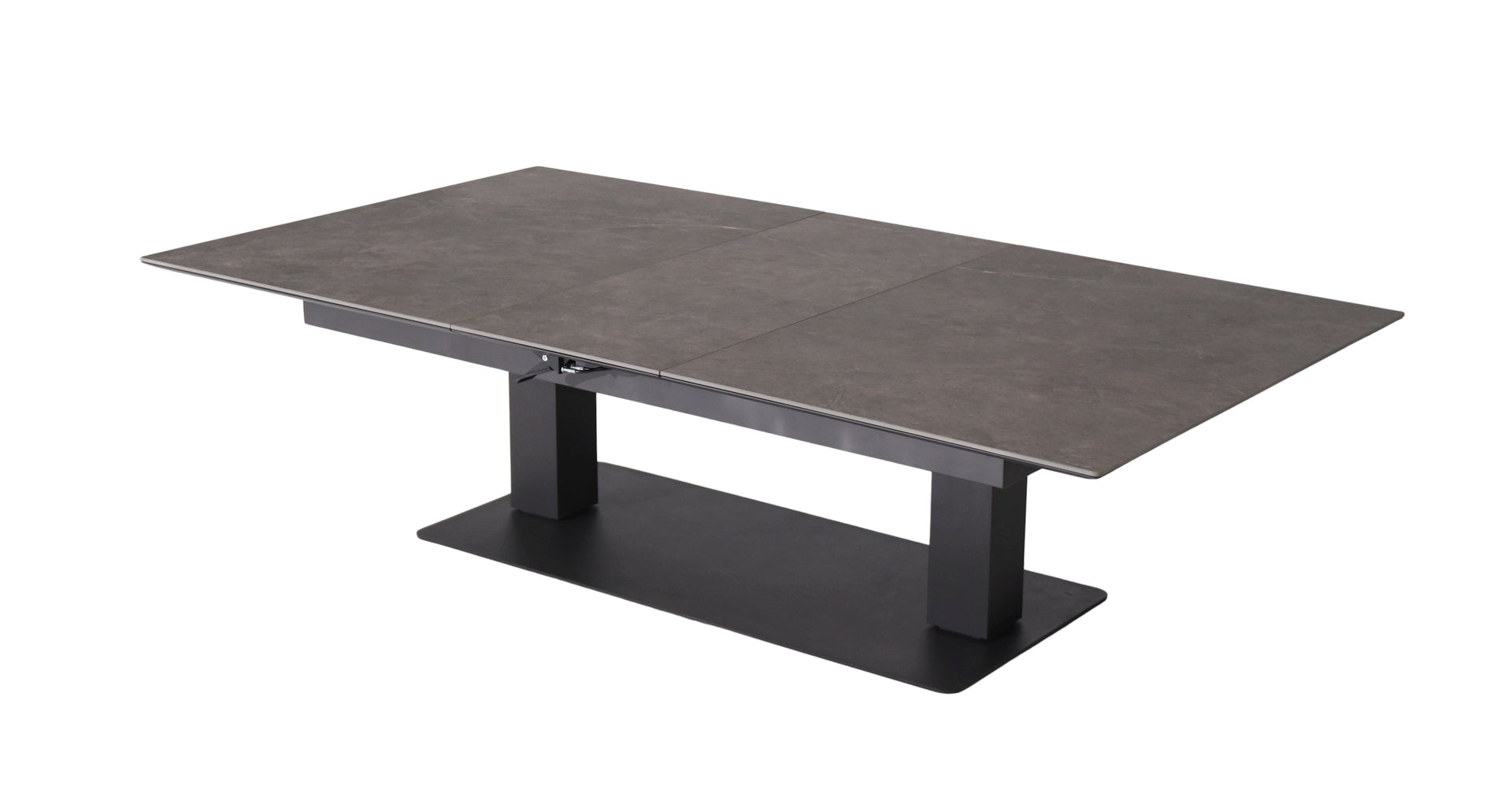 Nicosia Gartentisch höhenverstellbar und ausziehbar mit Sinterstone Tischplatte im Betondekor