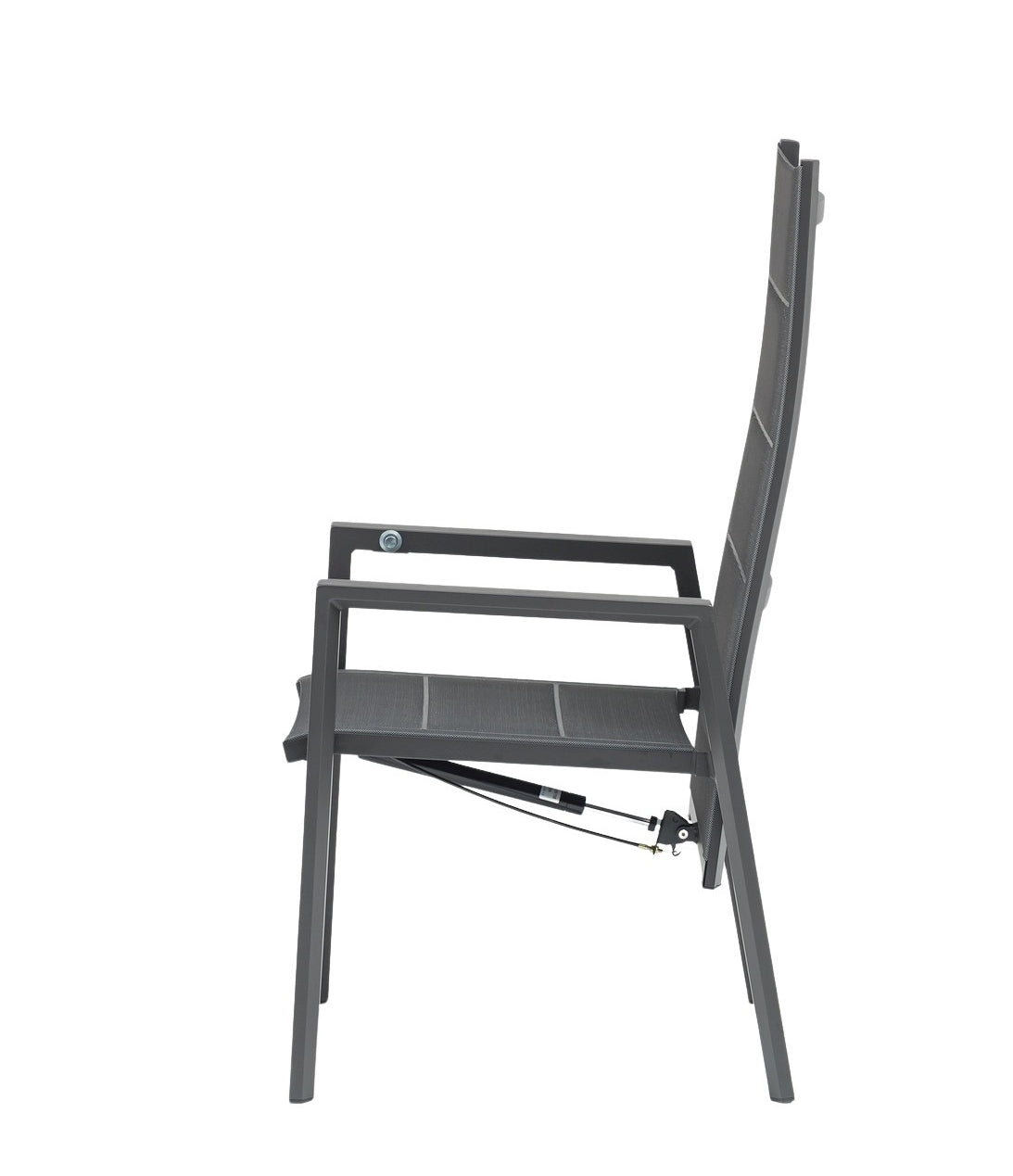 Nicosia Hochlehner Gartenstuhl mit verstellbarer Rückenlehne, Aluminiumgestell und Textilenbespannung für den Outdoor-Bereich