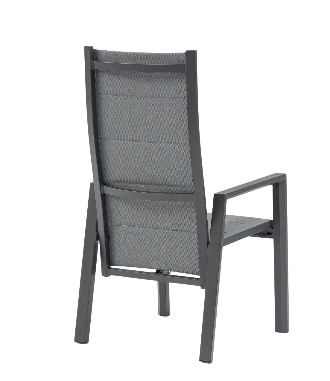 Nicosia Hochlehner Gartenstuhl mit verstellbarer Rückenlehne, Aluminiumgestell und Textilenbespannung für den Outdoor-Bereich