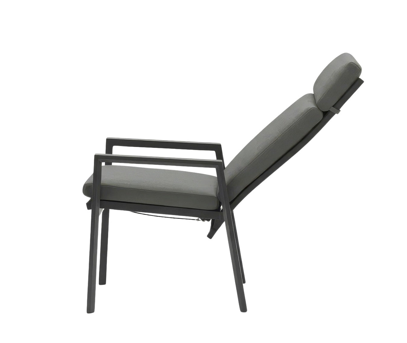 Nicosia Hochlehner Gartenstuhl mit verstellbarer Rückenlehne, Aluminiumgestell und Textilenbespannung für den Outdoor-Bereich