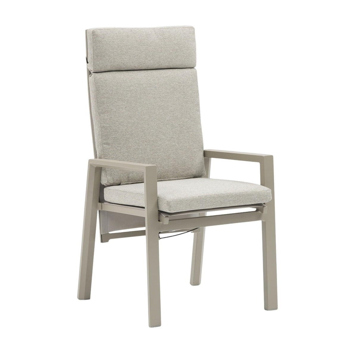 Nicosia Hochlehner Gartenstuhl mit verstellbarer Rückenlehne, Aluminiumgestell und Textilenbespannung für den Outdoor-Bereich