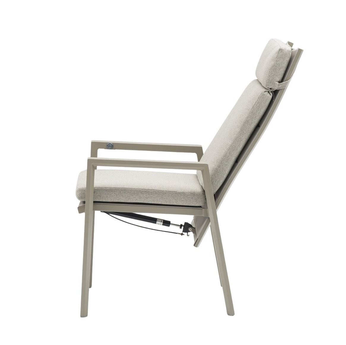 Nicosia Hochlehner Gartenstuhl mit verstellbarer Rückenlehne, Aluminiumgestell und Textilenbespannung für den Outdoor-Bereich