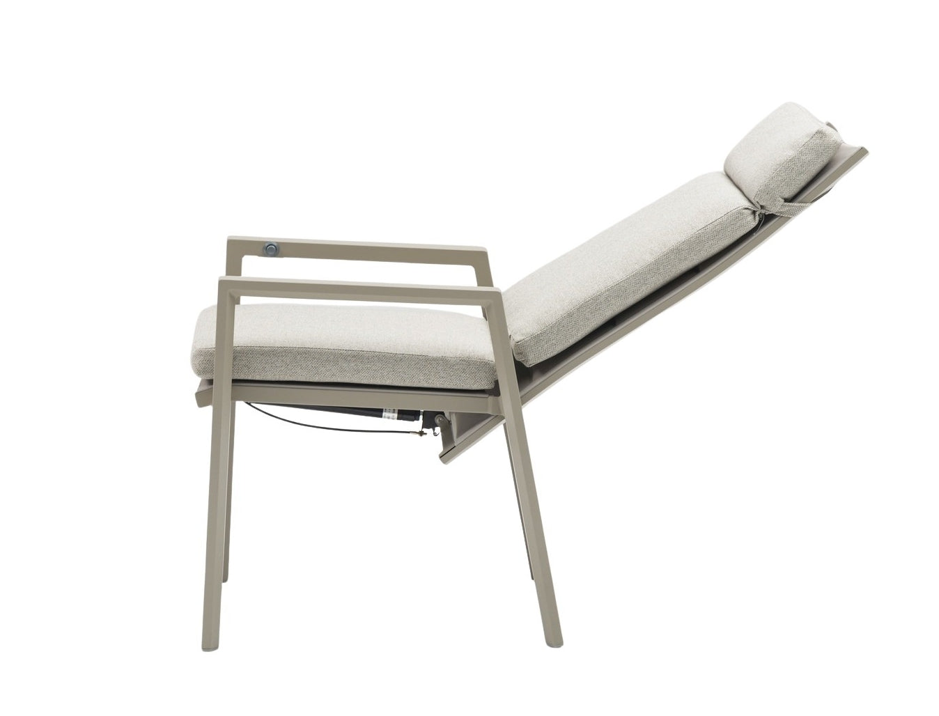 Nicosia Hochlehner Gartenstuhl mit verstellbarer Rückenlehne, Aluminiumgestell und Textilenbespannung für den Outdoor-Bereich