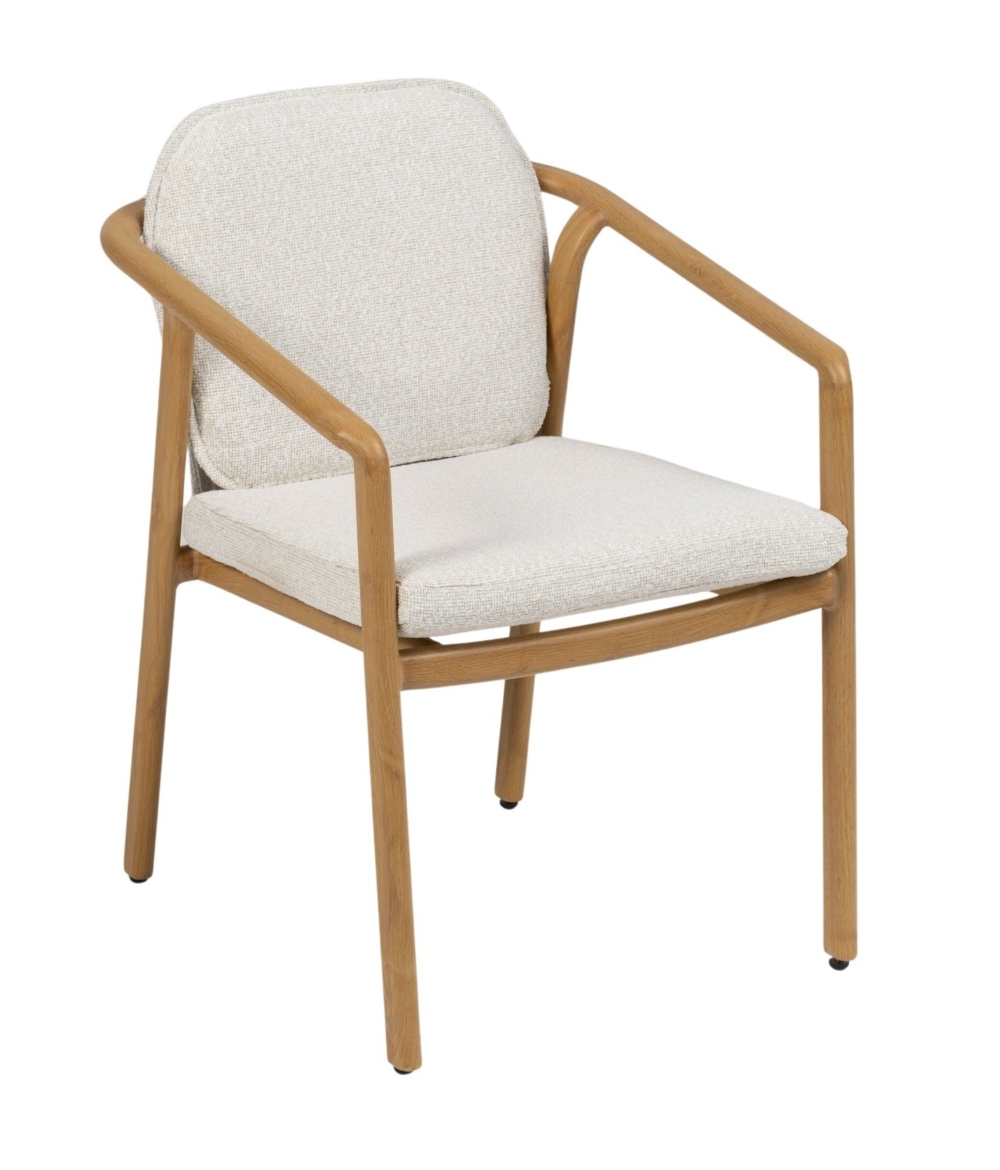 Olenna Gartenstuhl dunkelgrau mit Aluminiumgestell im Holzdekor, Textilschnur-Rückenlehne in Anthrazit und Sitzkissen für den Außenbereich