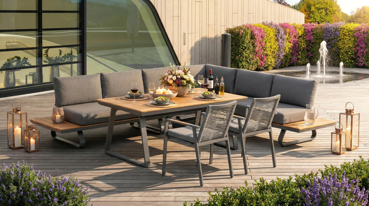 Corner bench group Wayne - Modern design & comfort for your garden