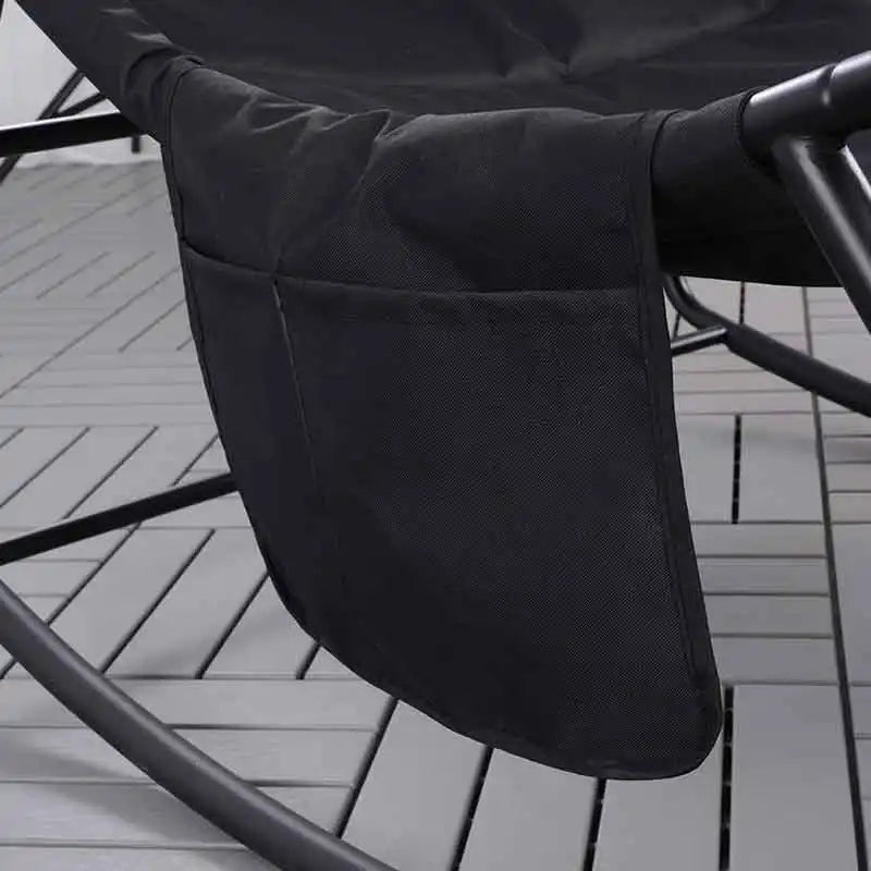 Die Schaukelliege Jimmy mit extra breiter Liegefläche, wetterfestem Oxford-Stoff und stabilem Stahlrohrgestell. Ideal für Garten, Terrasse und Balkon.