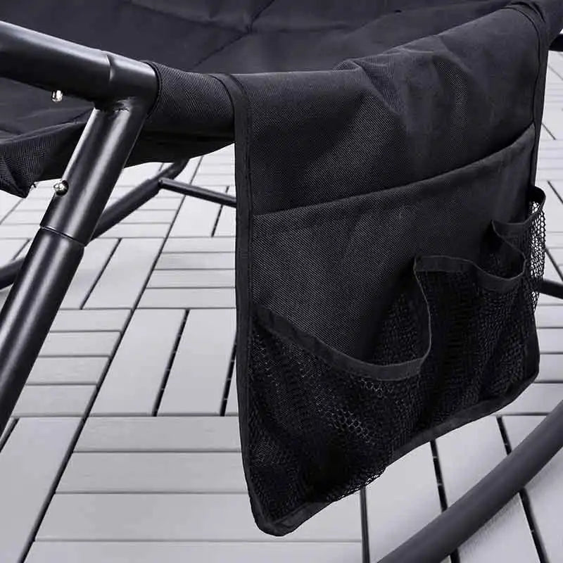 Die Schaukelliege Jimmy mit extra breiter Liegefläche, wetterfestem Oxford-Stoff und stabilem Stahlrohrgestell. Ideal für Garten, Terrasse und Balkon.