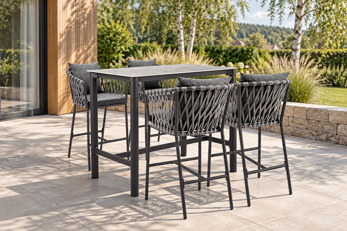 Amelie Barset 4+1 – vier Barhocker und Bartisch, Ansicht 1
