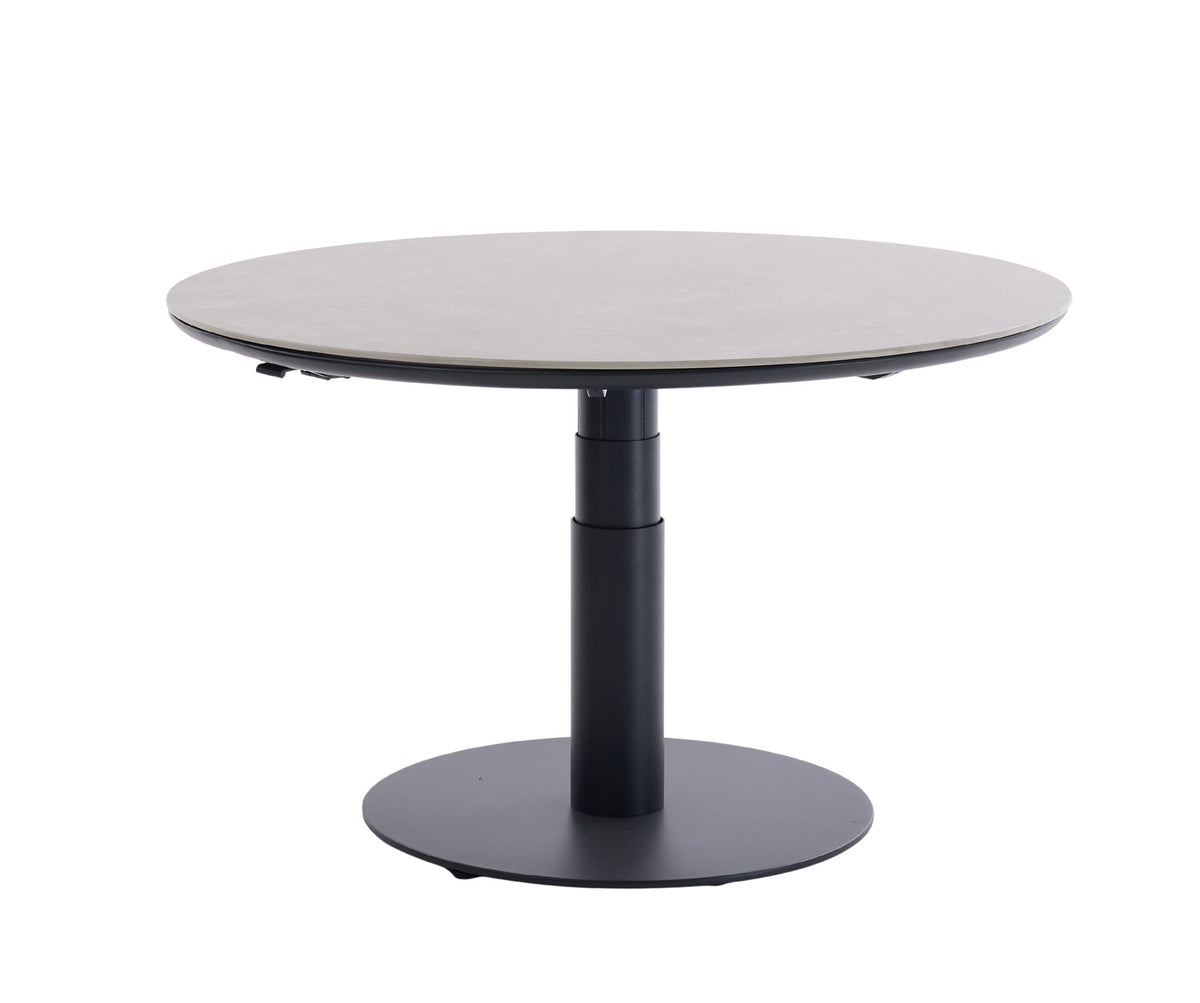Arthur Gartentisch Anthrazit Ø 120 cm, höhenverstellbar, Sinterstone Greige – Produktansicht 10
