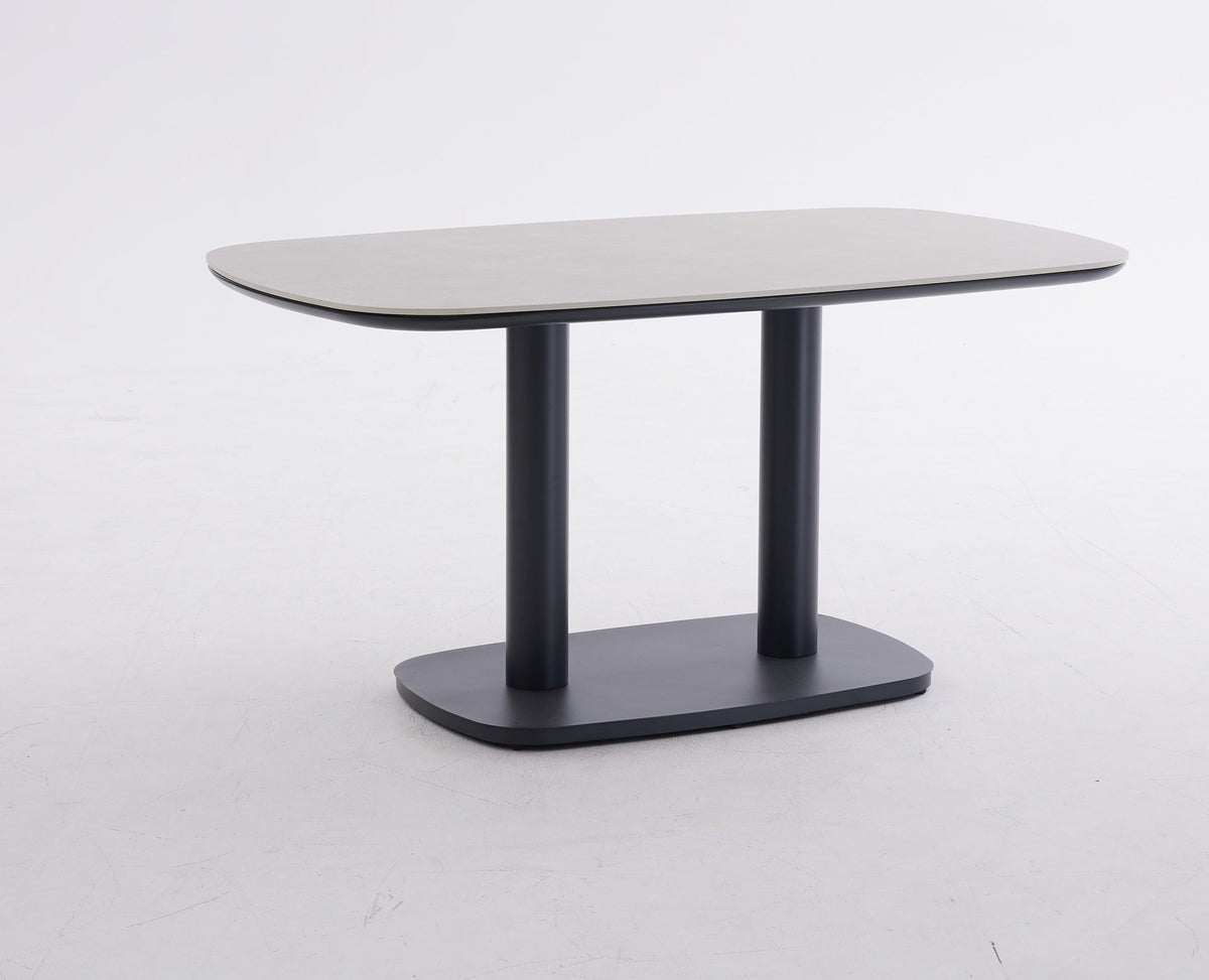 Bernhard Gartentisch Medium, Aluminium Anthrazit und Sinterstone Greige – Ansicht 7
