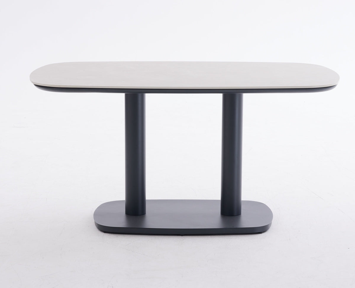 Bernhard Gartentisch Medium, Aluminium Anthrazit und Sinterstone Greige – Ansicht 8
