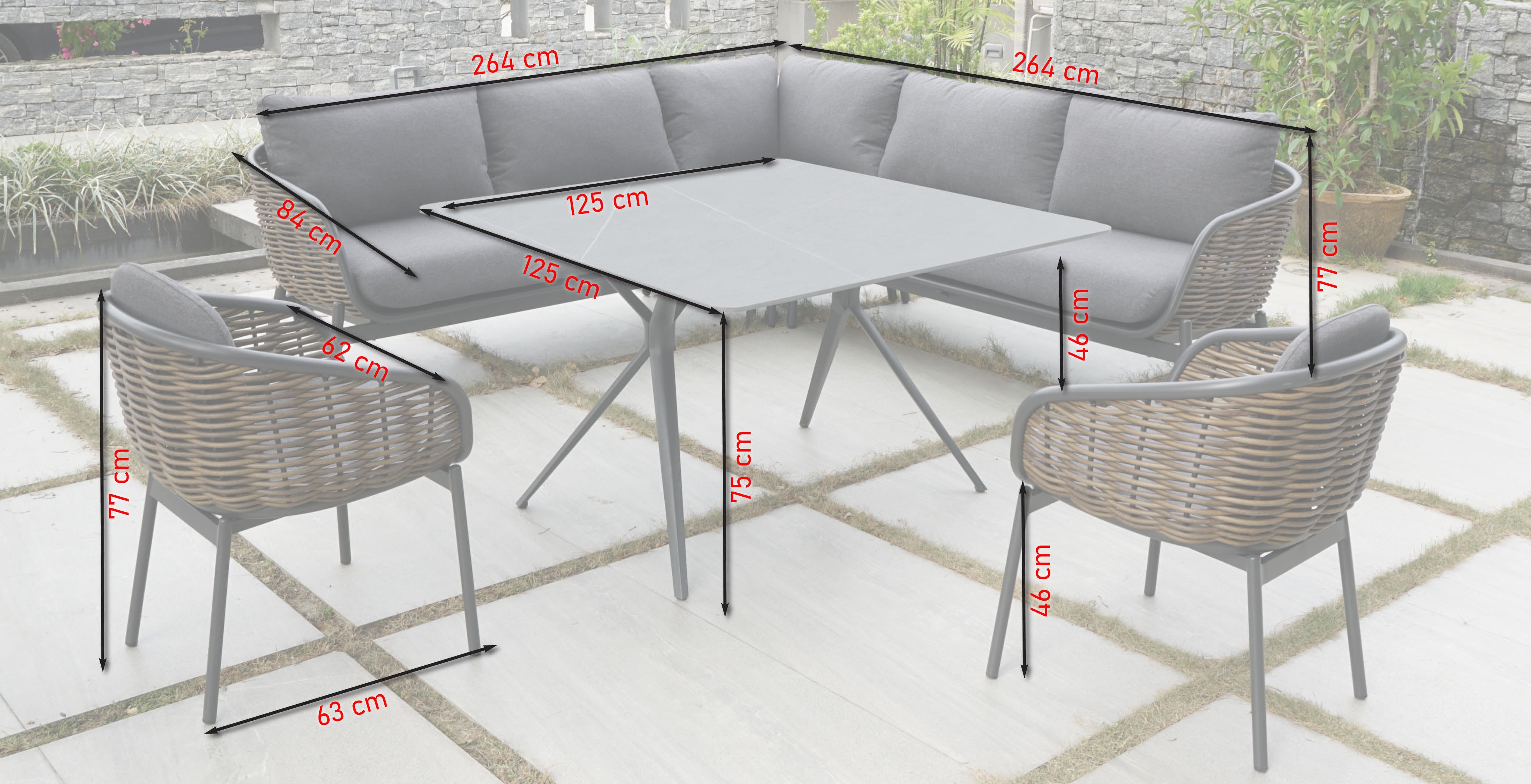 Charleen corner bench group