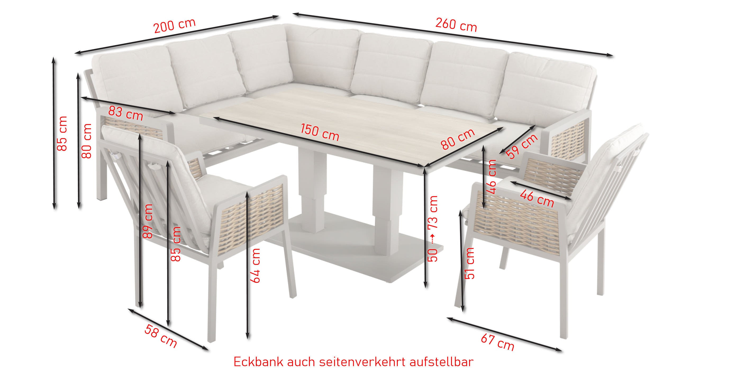 Hailey corner bench group 