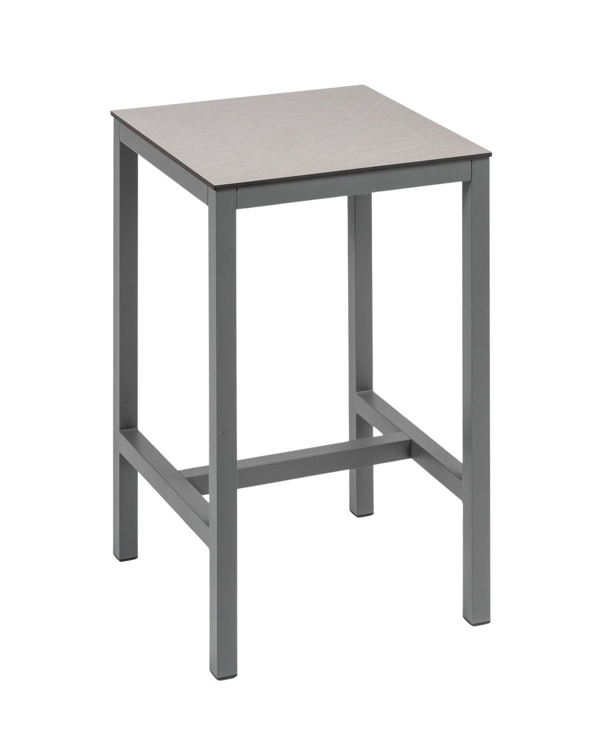 Harvey Outdoor-Bartisch – Aluminium pulverbeschichtet, anthrazit, 4-Fuß mit Fußablage