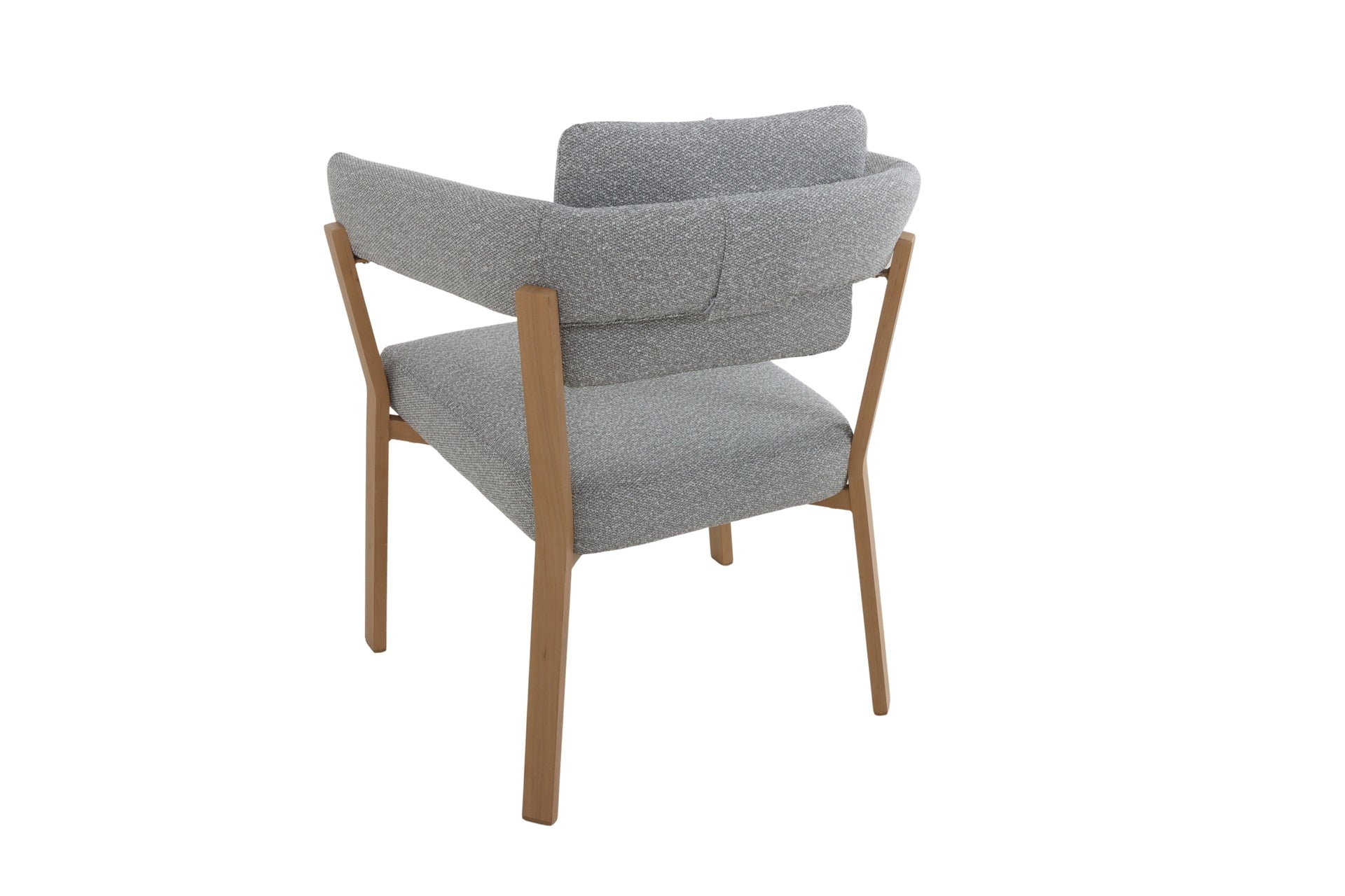 Maja Eckbankgruppe in Holzoptik mit Sinterstone-Tischplatte und grauen Polstern