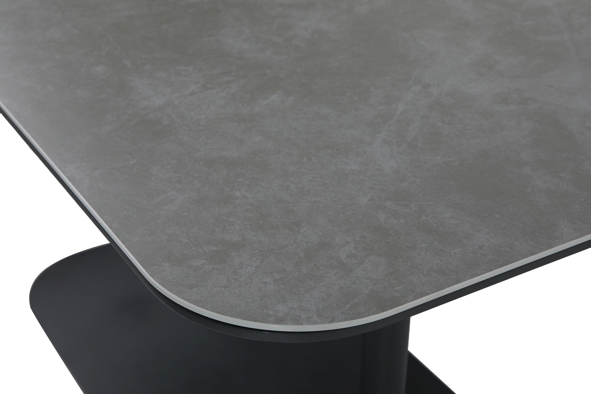 Nero Eckbankgruppe mit Sinterstone Tischplatte, taupefarbenen Textilschnüren und Aluminiumgestell – Gartenmöbelshop.at