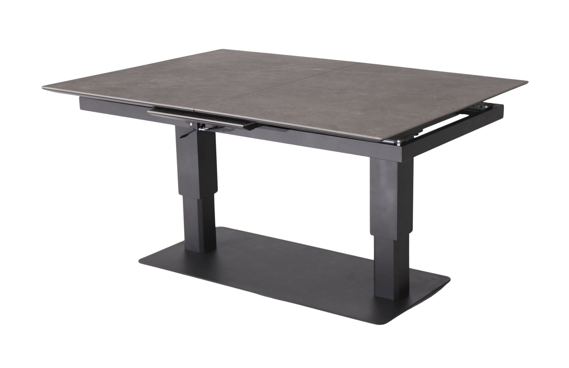 Nicosia Gartentisch höhenverstellbar und ausziehbar mit Sinterstone Tischplatte im Betondekor