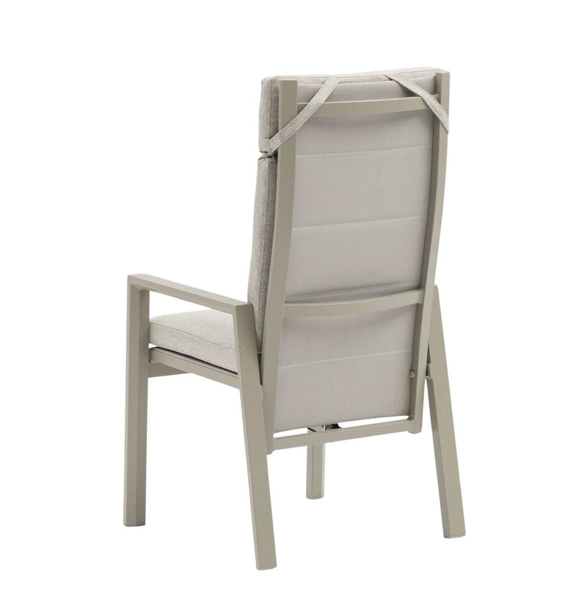 Nicosia Hochlehner Gartenstuhl mit verstellbarer Rückenlehne, Aluminiumgestell und Textilenbespannung für den Outdoor-Bereich