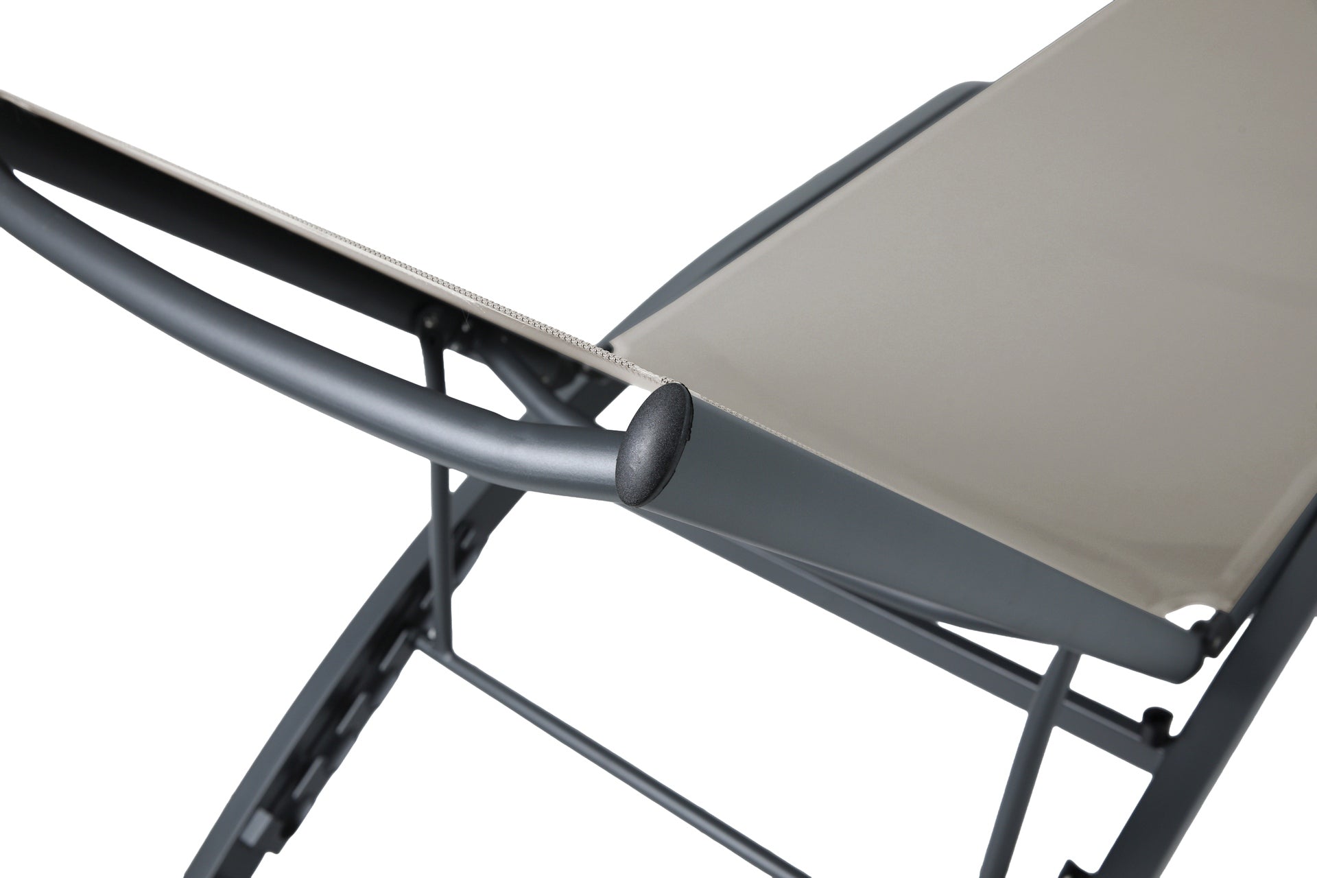 Sonnenliege Philina aus Aluminium in Anthrazit mit Textilen-Bespannung, verstellbarer Rückenlehne und Rollen für Garten und Poolbereich