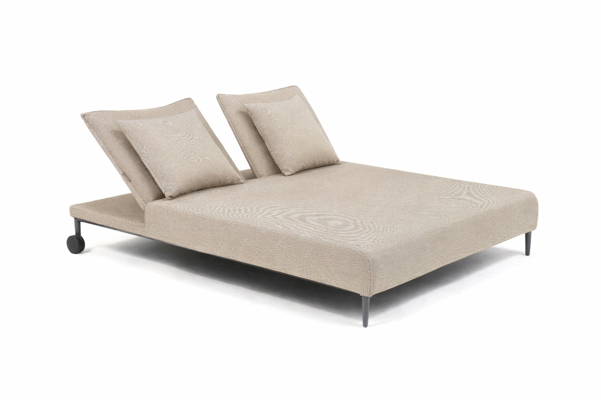 Doppelliege Stephan-Double Roll aus Aluminium mit Axroma-Stoff in Anthrazit oder Creme für Garten und Terrasse