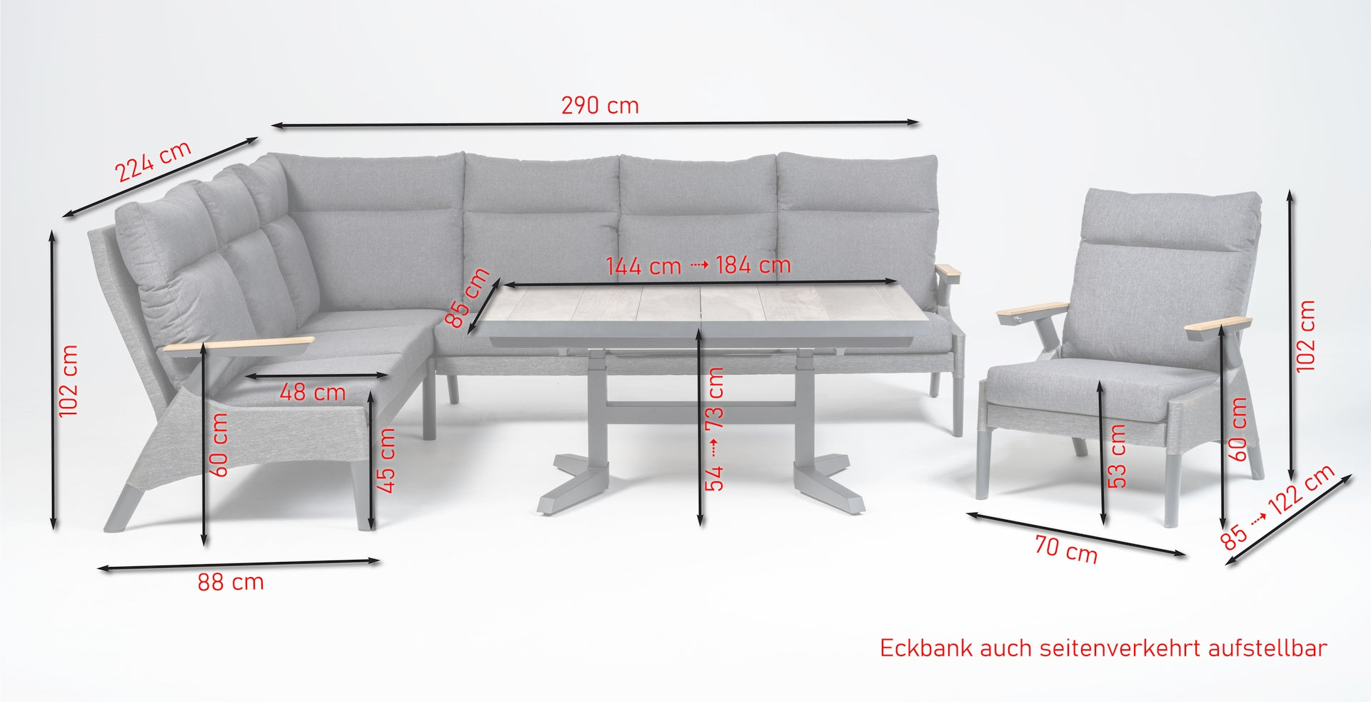 Sterling corner bench group 