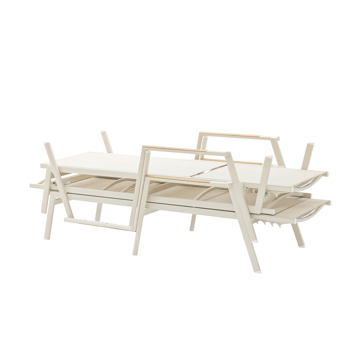 Ava Sonnenliege Ivory – Stapelbare Ava-Sonnenliegen in Ivory