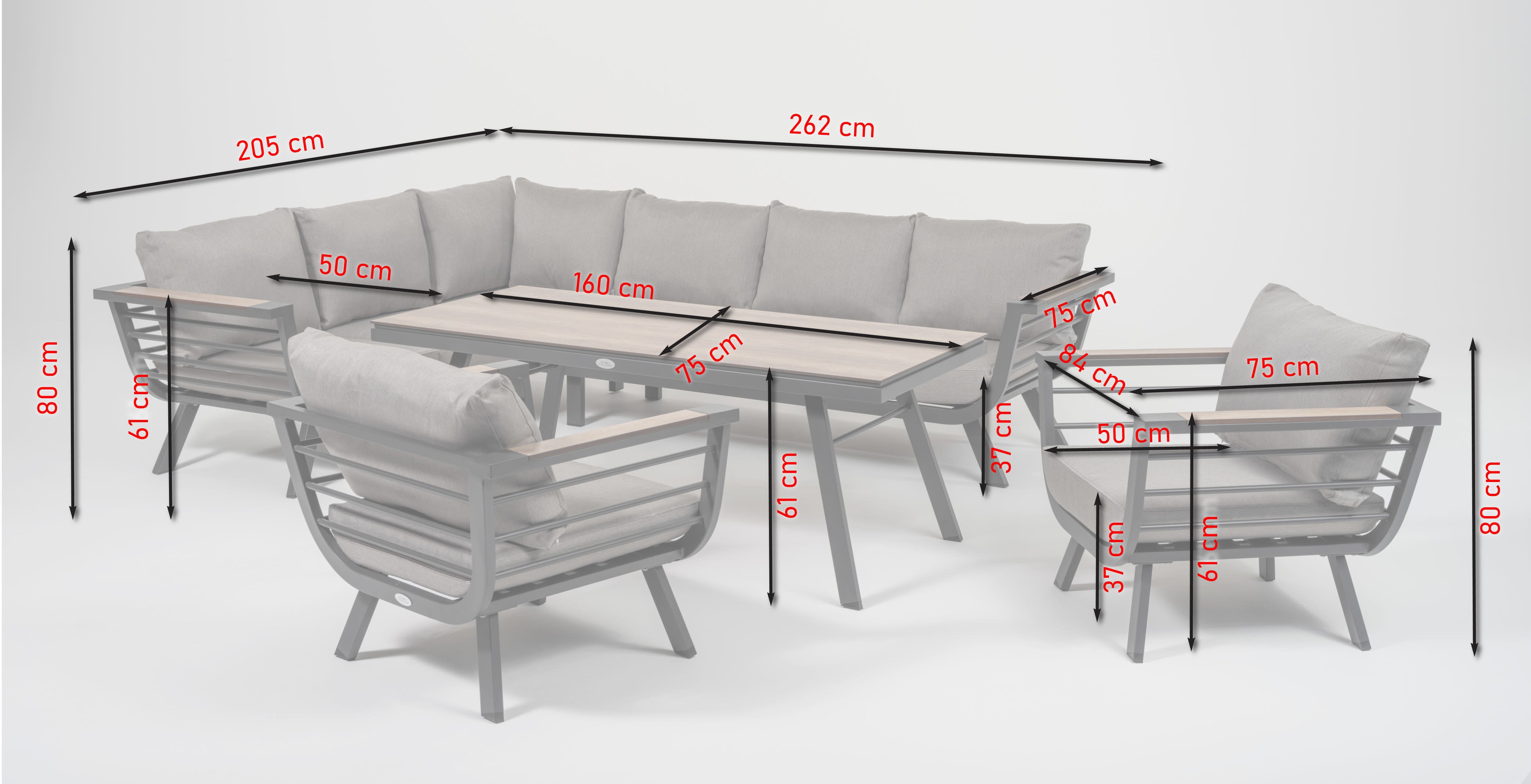 Aruna - corner bench group