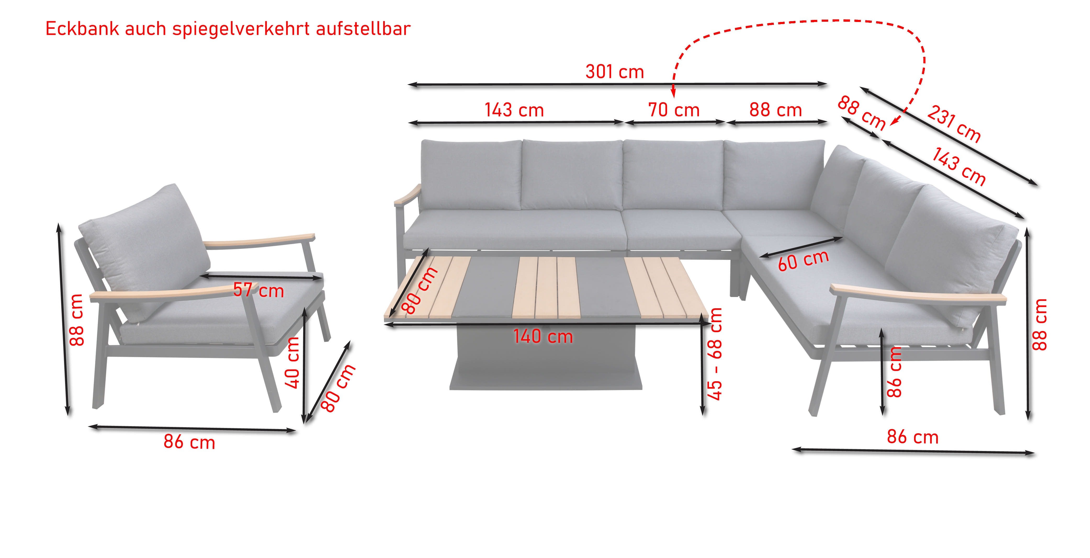 Graciella - corner bench group